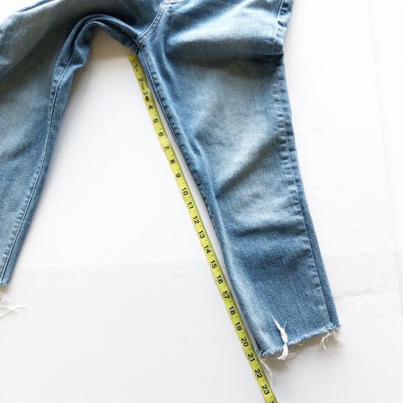 REVTOWN Sky-High Slim Jeans All Day Indigo Organic Cotton Raw Hem Womens 28 - Picture 8 of 9